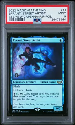 2022 MTG STREETS OF NEW CAPENNA PRERELEASE #041 ERRANT, STREET ARTIST PSA 9 - Image 1