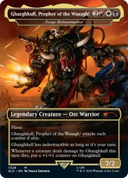 MTG Ghazghkull, Prophet of the Waaagh! - Zurgo Helmsmasher (Borderless) - 1028 / - Image 1