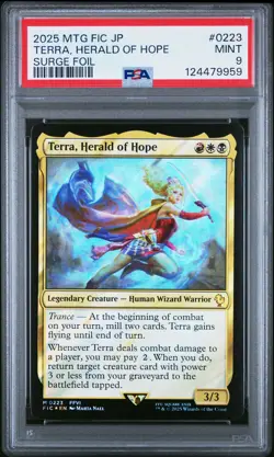 2025 MTG JAPANESE FINAL FANTASY COMMANDER SURGE FOIL TERRA, HERALD OF HOPE PSA 9 - Image 1