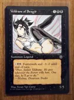 Veldrane of Sengir Altered Art Hand Painted MTG Magic the Gathering Anime Gril - Image 1