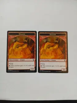 MTG Double Sided Token Dragon/Dragon Egg ×2 Commander 2018 LP Condition ●149 - Image 1