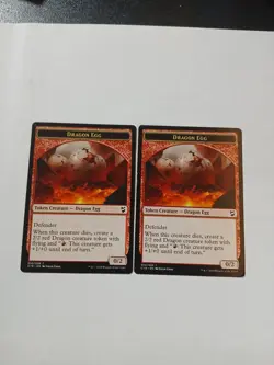 MTG Double Sided Token Dragon/Dragon Egg ×2 Commander 2018 LP Condition ●149 - Image 2