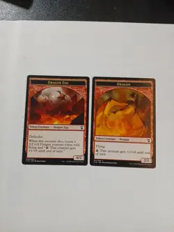 MTG Double Sided Token Dragon/Dragon Egg ×2 Commander 2018 LP Condition ●149 - Image 4