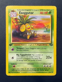 1x Pokemon Exeggutor 35/64 Jungle 1st Edition Uncommon Heavy Play Free Shipping - Image 1