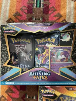 Pokemon TCG: Shining Fates Mad Party Pin Collections Box X3 New Sealed - Image 2