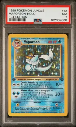 1999 POKEMON JUNGLE 1ST ED #12 VAPOREON-HOLO PSA 7 - Image 1