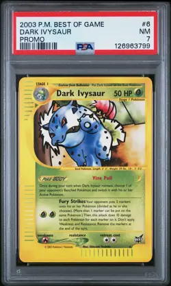 2003 POKEMON BEST OF GAME PROMO #6 DARK IVYSAUR PSA 7 - Image 1