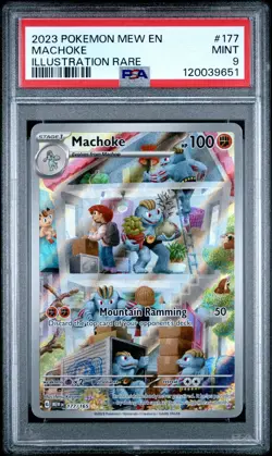 2023 POKEMON MEW EN-151 ILLUSTRATION RARE #177 MACHOKE PSA 9 - Image 1