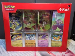 Pokemon 151 4 Mini Tins + 4 Promo Cards Sams Club PACK 2 - slightly bent box - Image 1