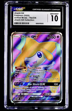 ✨✨✨ CGC 10 MINT Jirachi GX Unified Minds 79a/236 Alternate Art Pokemon Card 2020 - Image 1