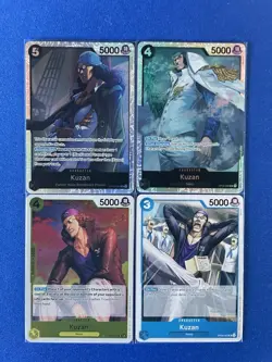 Kuzan One Piece TCG 4-card lot OP02/OP10 Super Rare+OP09 Rare+more - PWE - Image 1