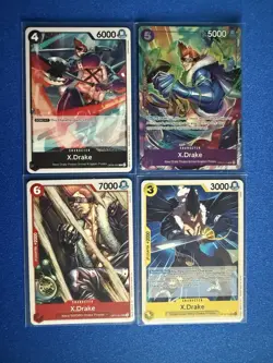 X-Drake One Piece TCG 4-card lot Premium Card Collection vol 2+more - ships PWE - Image 1