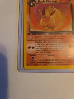 Pokemon TCG Dark Flareon Card 35/82 Non Holo 1st Edition - Image 3