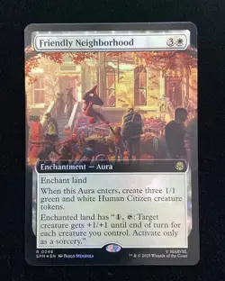 2025 Magic The Gathering MTG Marvel Borderless Foil Friendly Neighborhood KM035 - Image 1