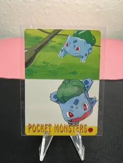 Prof Oak #46 / Bulbasaur #54 - Holo Vending Machine Prism Sticker 2000 Pokemon - Image 2