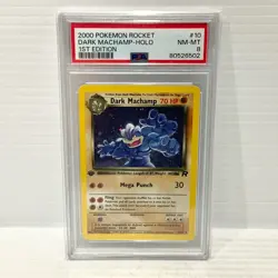 Dark Machamp 10/82 - Holo 1st Edition - Team Rocket - PSA 8 - Graded Pokemon - Image 1