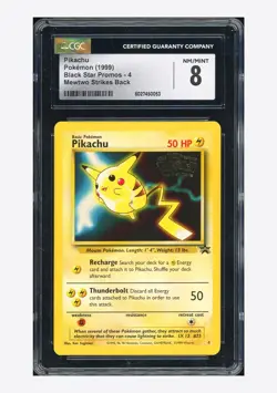 Pokemon CGC 8 Pikachu Promo 1999 #4 Mewtwo Strikes Back English - Image 1