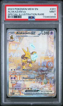 2023 POKEMON MEW EN-151 SPECIAL ILLUSTRATION RARE #201 ALAKAZAM EX PSA 9 - Image 1