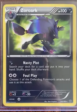 Zoroark Secret Rare Shiny Holo 102/99 BW Next Destinies Pokemon TCG LP - Image 1