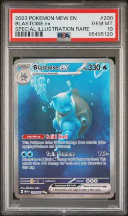2023 POKEMON MEW EN-151 SPECIAL ILLUSTRATION RARE #200 BLASTOISE EX PSA 10 - Image 1