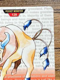 Pokemon Carddass Card Tauros File No.128 Bandai Pocket Monsters Red ver. 1996 - Image 4