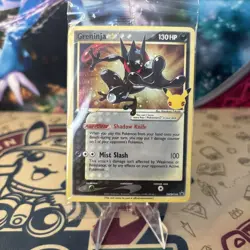 Pokemon Greninja Gold Star SWSH144 Celebrations Black Star Promo Card Sealed - Image 1