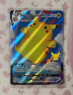 Surfing Pikachu Vmax 009/025 Celebrations NM Full Art Ultra Rare Pokemon Card - Image 1