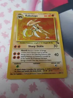 Pokemon TCG Kabutops Holo Rare Card 9/62 Fossil Unlimited 1999 - Image 1