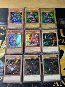 Vintage Yugioh Card Holo Collection 9 Cards #2 Dark Magician Lot - Image 1