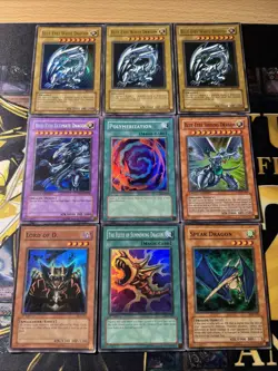 Vintage Yugioh Card Holo Collection 9 Cards #57 KAIBA LOT SDK BLUE-EYES - Image 1