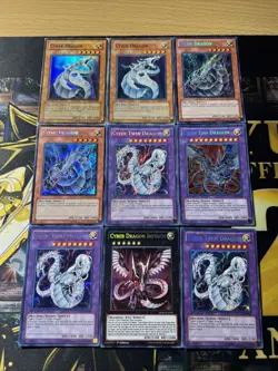 Vintage Yugioh Card Holo Collection 9 Cards #7 CYBER DRAGON LOT - Image 1