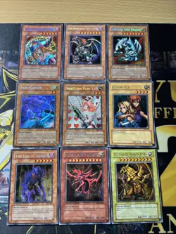 Vintage Yugioh Card Holo Collection 9 Cards #90 SECRET RARES LOD MFC IOC MRL YMA - Image 1