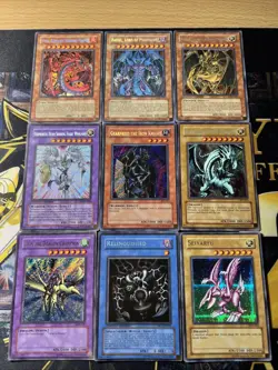 Vintage Yugioh Card Holo Collection 9 Cards #50 SECRET RARES - Image 1