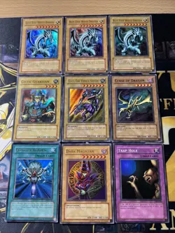 Vintage Yugioh Card Holo Collection 9 Cards #55 LEGEND OF BLUE EYES LOB HOLOS - Image 1