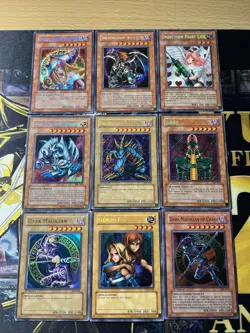Vintage Yugioh Card Holo Collection 9 Cards #88 Secret Rares MFC IOC LOB PSV MRL - Image 1