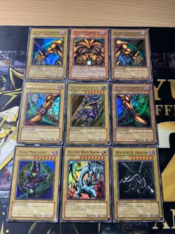 Vintage Yugioh Card Holo Collection 9 Cards #6 LEGEND OF BLUE EYES LOB ULTRA LOT - Image 1