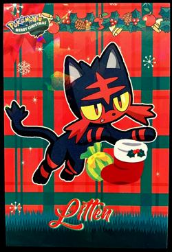 Litten Cracked Ice Holo Pokemon 2024 Card Database Merry Christmas - Image 1