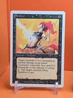 ⚫⚫⚫ (4) 1994 MAGIC The Gathering PARALYZE REVISED 3RD EDITION PLAYED ⚫⚫3 - Image 2
