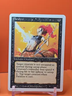 ⚫⚫⚫ (4) 1994 MAGIC The Gathering PARALYZE REVISED 3RD EDITION PLAYED ⚫⚫3 - Image 5