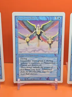 🔵🔵 (4) 1994 MAGIC The Gathering PHANTASMAL FORCES REVISED 3RD EDITION PLAYED 2 - Image 3