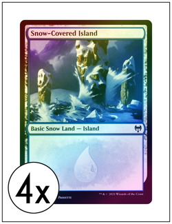 4x Snow-Covered Island, Foil 279/285, Kaldheim, Magic MTG NM - Image 1
