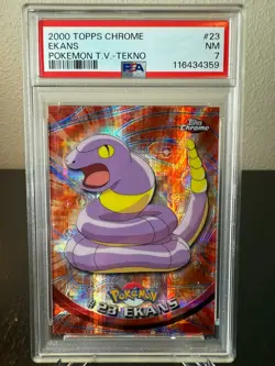 Pokemon 2000 Topps Chrome Ekans Tekno PSA 7 Near Mint #23 - Image 1