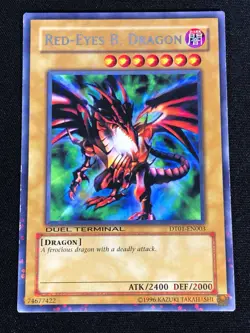 Yugioh Red-eyes B. Dragon DT01-EN003 RARE (LP) - Image 1