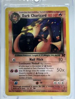 Pokemon Dark Charizard Holo Rare Card 4/82 Team Rocket - LP Authentic - Image 1