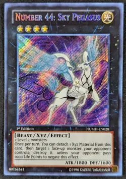 Number 44 Sky Pegasus 1996 1st Edition Secret Rare Yugioh Card NUMH-EN028 (NM) - Image 1