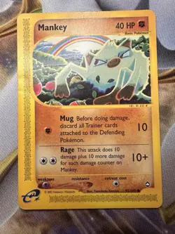 Mankey 92/147 Aquapolis Set Regular common - Pokemon Card MP FREE SHIPPING - Image 1