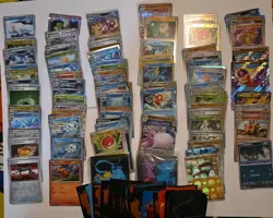 Pokemon Card Lot 100 Holo Reverse Holo Pokeball EX + Sleeves From HF, ES Etc - Image 1