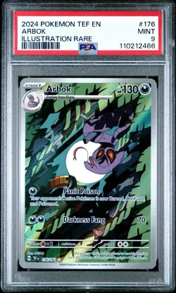 Psa 9 Arbok 176/162 SV Temporal Forces Illustration Rare Holo Pokemon Card AA3 - Image 1