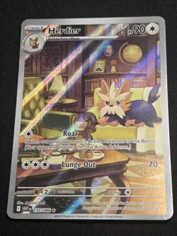 Pokemon TCG Herdier White Flare Illustration Rare Card 155/086 - Image 1
