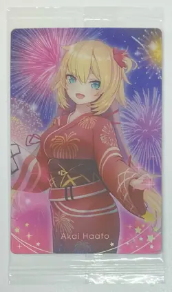 Akai Haato/Haachama Yukata Sealed Metallic Vol. 3 Wafer Card - Bandai - Hololive - Image 1